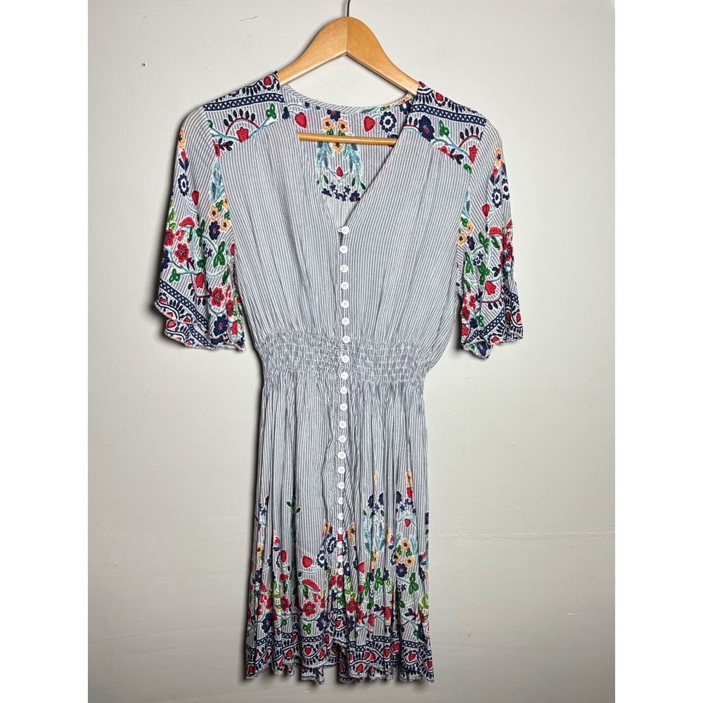 Boho Embroidered Mini Dress Cottagecore Fall Festival Teacher Small